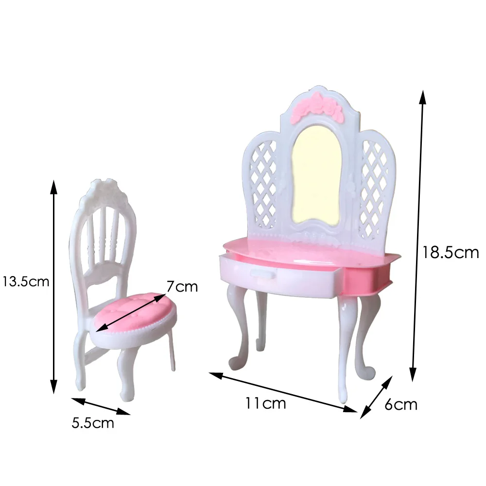Новый детский игровой домик для кукол Барби аксессуары модный туалетный столик с