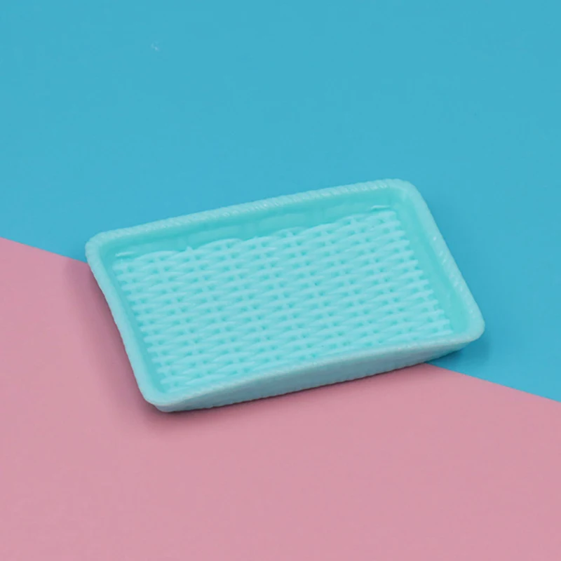 

5Pcs Dollhouse Plastic Basket Miniature Serving Plate Dish Dessert Tray Tableware