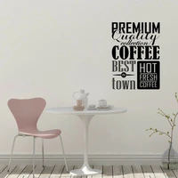 premium quality coffee best in town shop window decor vinyl decal creative design art wall sticker business wall poster a466