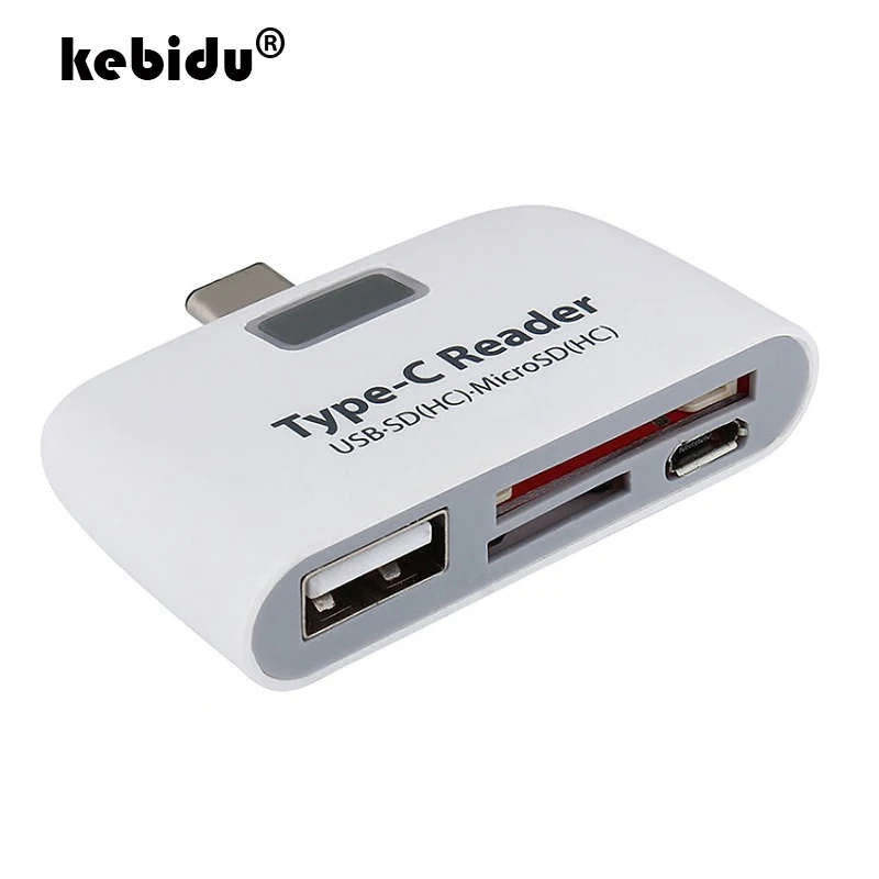 

kebidu Multi-function 5 in 1 OTG/TF/SD Smart Card Reader with Micro USB/Type C Charge Port for Samsung Galaxy S6 Edge For Phone