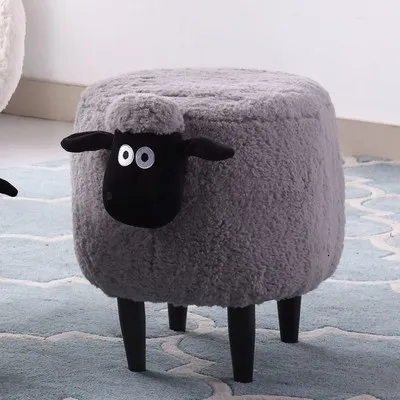 

Solid Wood Creative Sheep Storage Stool Makeup Living Room Change Shoe Bench Dressing Table Sofa