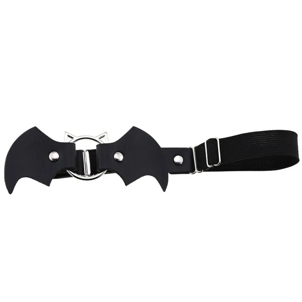 Панк готический сексуальный кожаный эластичный пояс с крыльями летучей мыши
