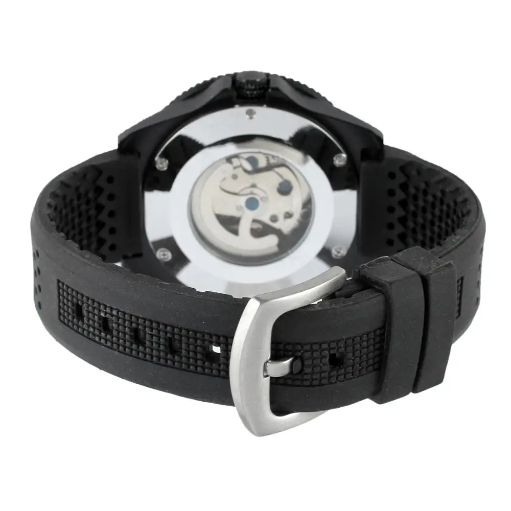 Часы наручные Forsining мужские с силиконовым ремешком модные спортивные брендовые