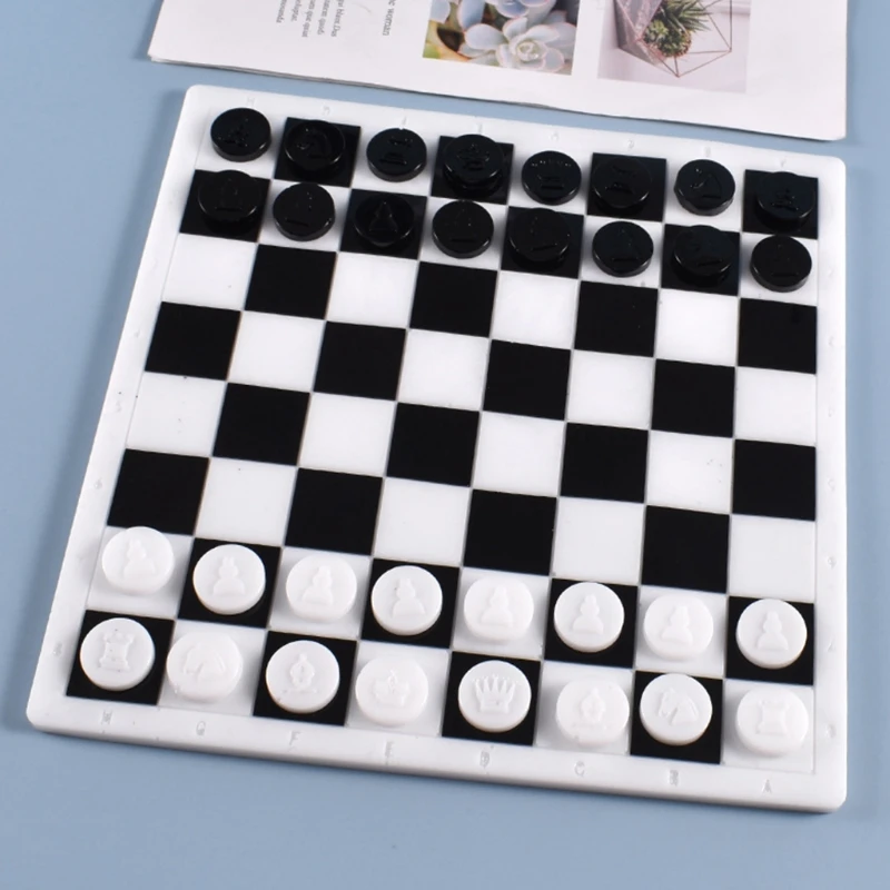 

Crystal Epoxy Resin Mold Board Game International Chess Casting Silicone Mould J60E