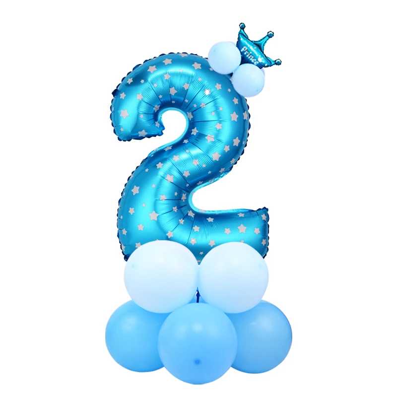 16 шт./лот синий шар Globos номер 1st на день рождения вечерние украшения Дети Baby Shower