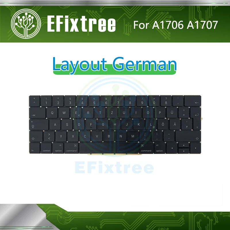 

Original A1706 Keyboard 2016 2017 German For Macbook Pro Retina 13" 15''A1707 Layout With Backlight EMC 3071 3163 3072 3162