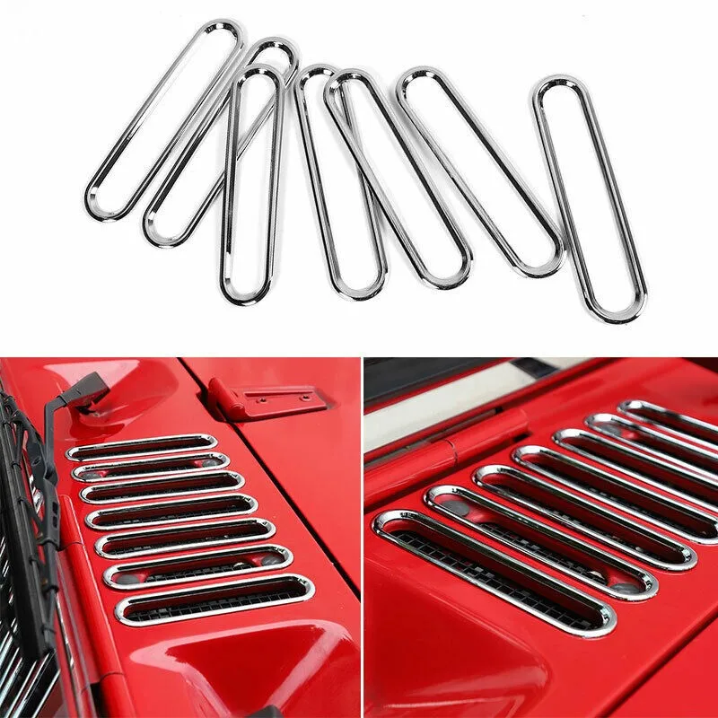 

7pcs/Set Air Inlet Vent Ring Cover Engine For Jeep Wrangler JK 2007-2017 Hood