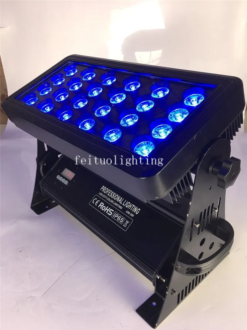 E-4pcs+case Battery Wifi Wireless DMX Outdoor City Color 24*12W RGBWA UV leds Phone Control LED Stage Wash Lighting Projector | Лампы и