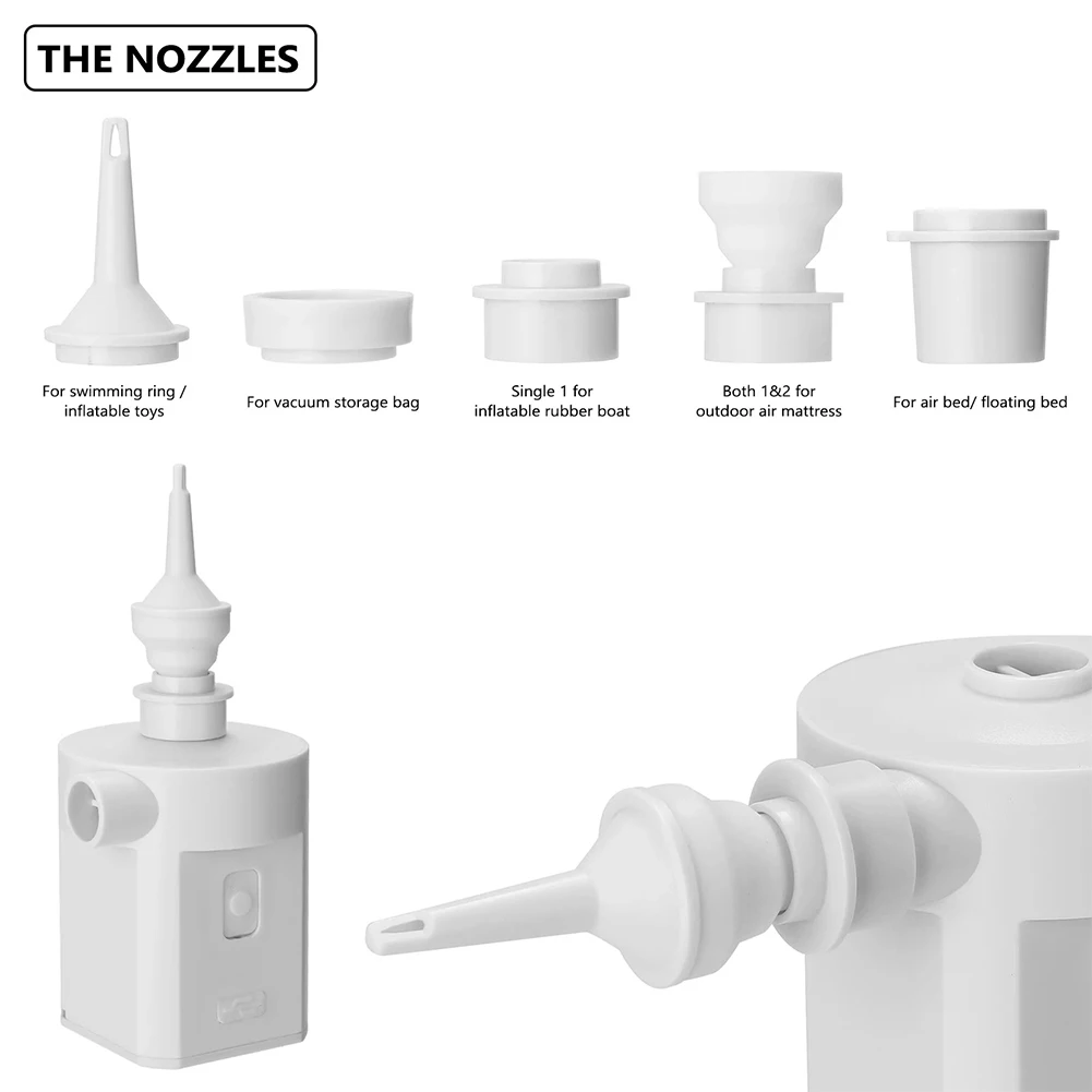 

Pool Float Home Outdoor Portable With Nozzles Multifunctional Accessories Mattress USB Powered Air Pump Mini White Toy Durable