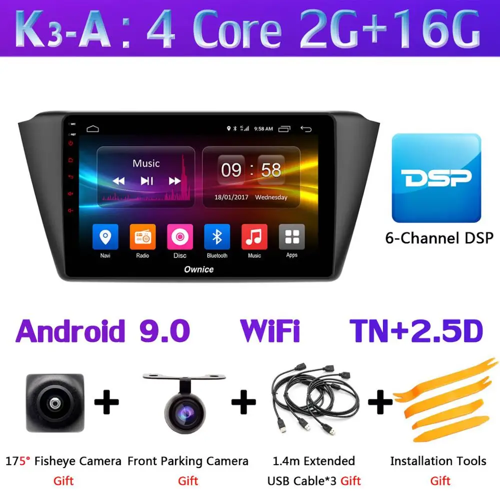 360 ° ×AHD панорамная камера 4G LTE Android 9,0 4 Гб+ 64 Гб DSP CarPlay Автомобильный gps радио плеер для Skoda Fabia mk3 - Цвет: K3-A