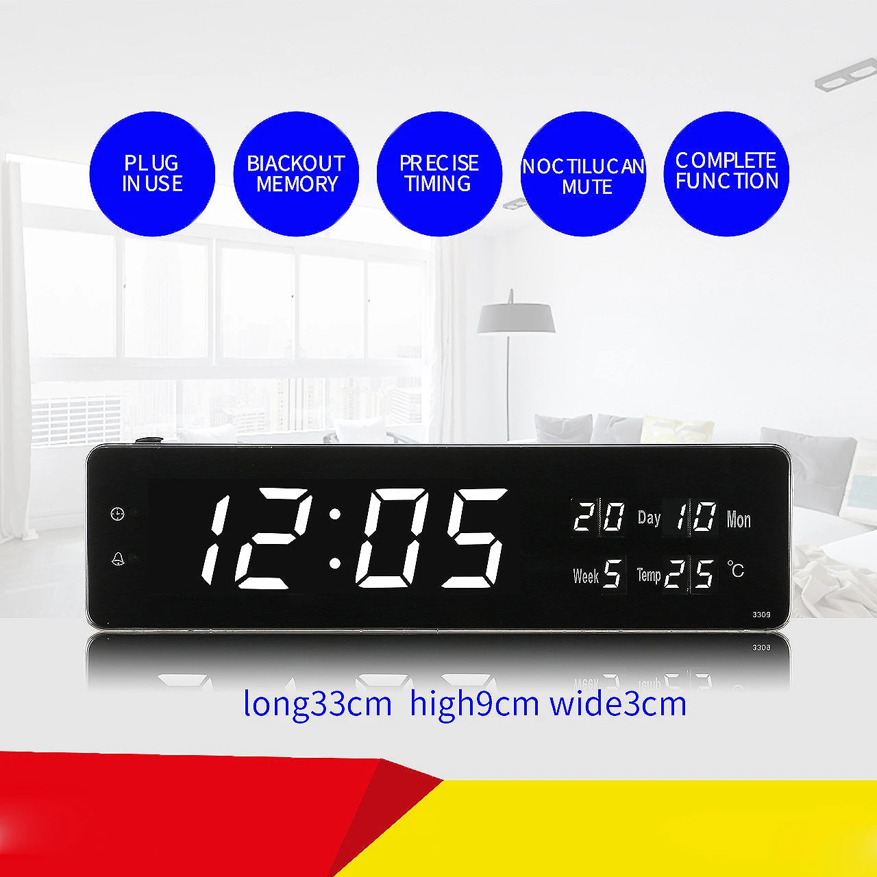 

Горячая Распродажа 2-дюймовый алюминиевый квадратный светодиодный цифровой будильник, настенные часы с календарем