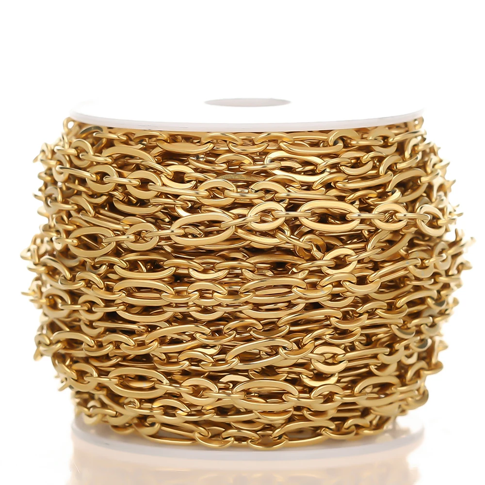 Плоская Крестовая цепь из нержавеющей стали 1 метр ожерелье браслет фурнитура