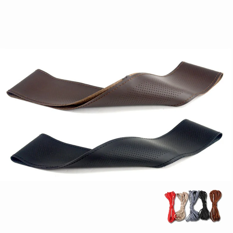 Оплетка для руля диаметром 38 см из микрофибры и кожи противоскользящая дышащая с