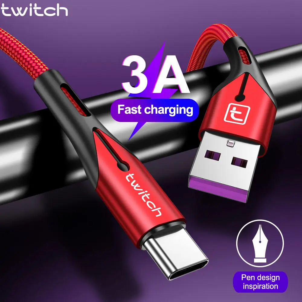 Twitch 3A USB Type C кабель для Samsung S10 S9 S8 Xiaomi mi 9 быстрая зарядка мобильный телефон