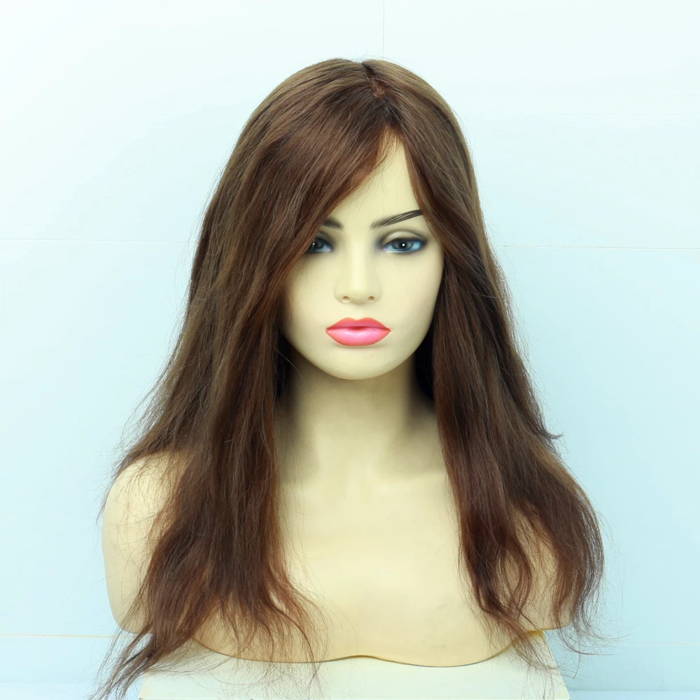 Европейский стиль человеческие волосы на шнуровке виргинские короткий парик