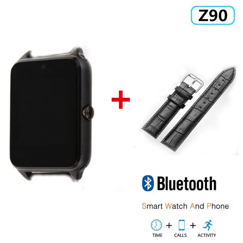 Z60 Смарт-часы GT08 Plus металлические часы со слотом для сим-карты Push Message Bluetooth подключение Android IOS Телефон Smartwatch PK Z90 - Цвет: Z90 Black