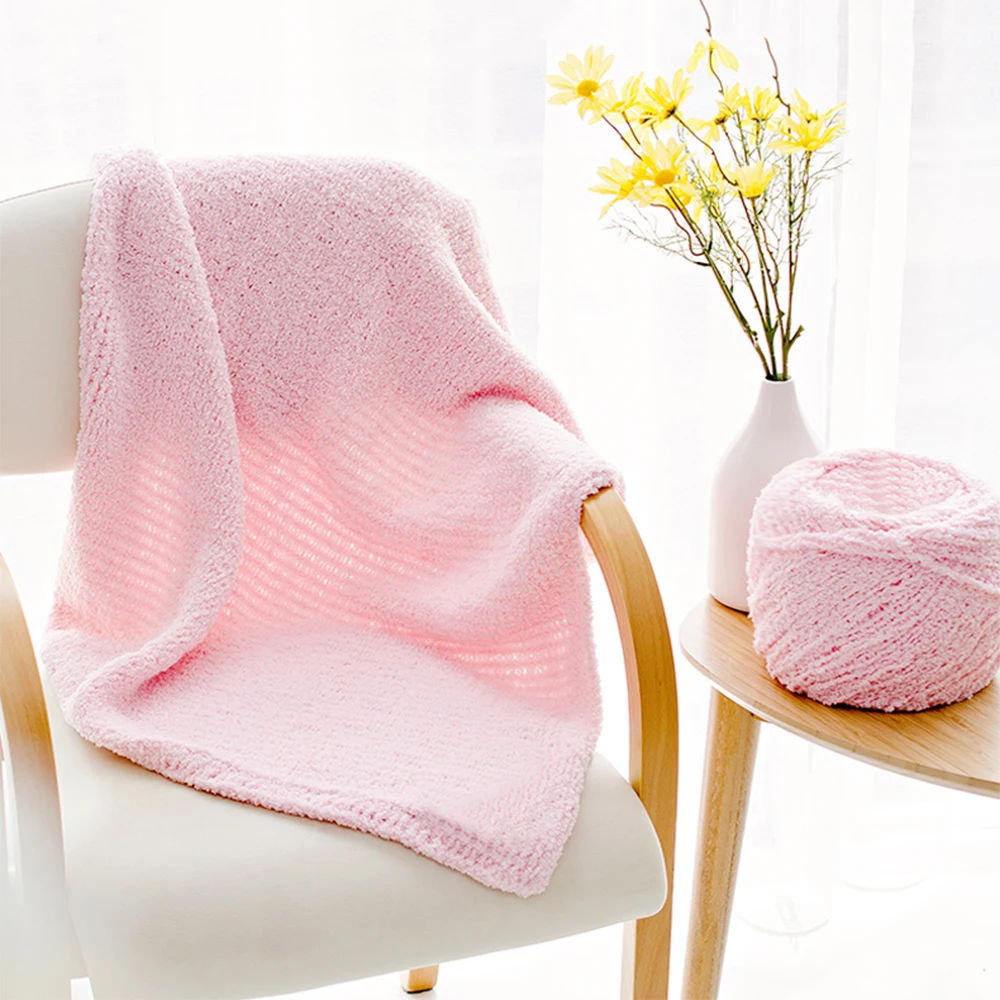 Теплая и мягкая натуральная ручная шерсть 100 г 3-слойная Коралловая кашемировая