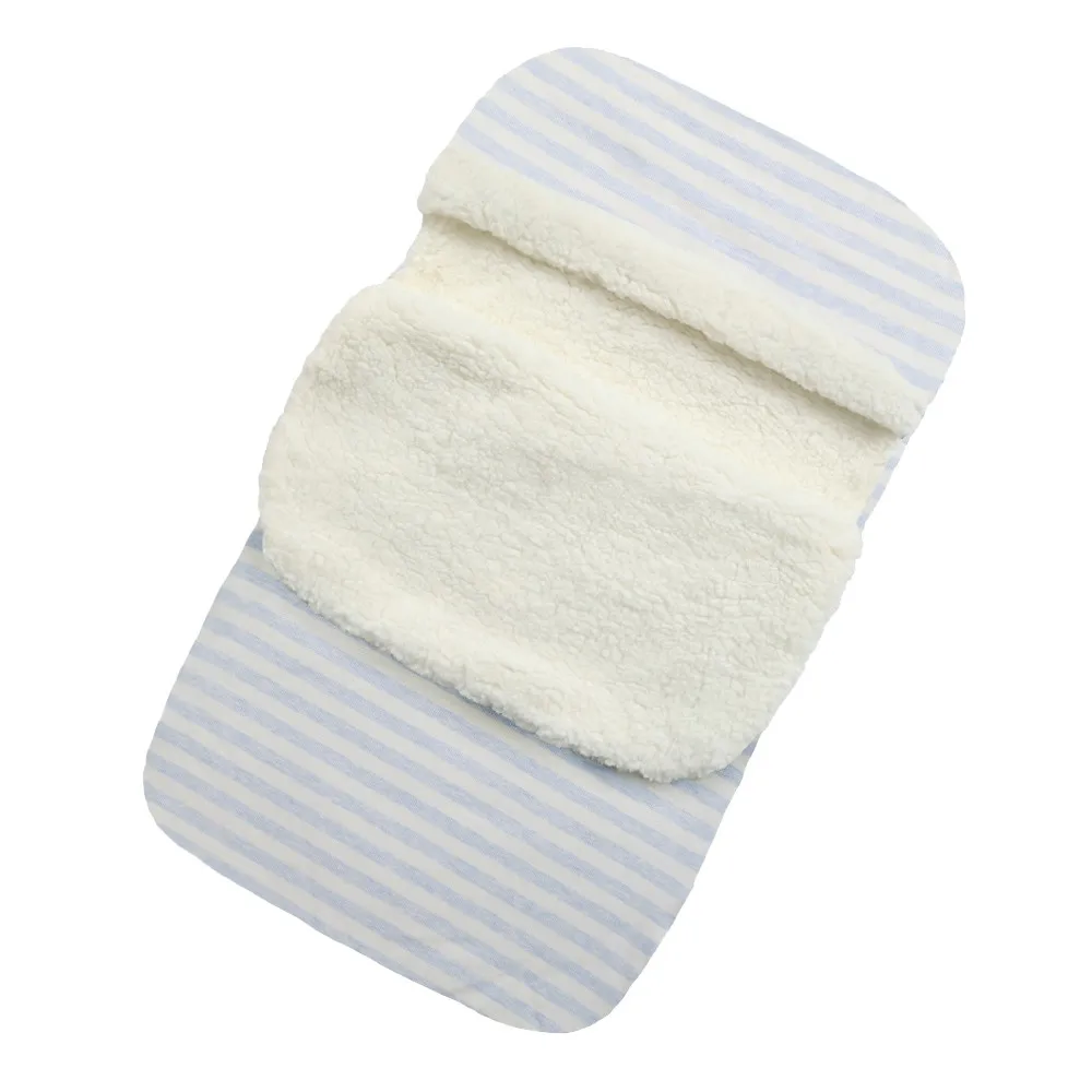 Детские одеяла для новорожденных зимний теплый полосатый флисовая Пеленка сумка