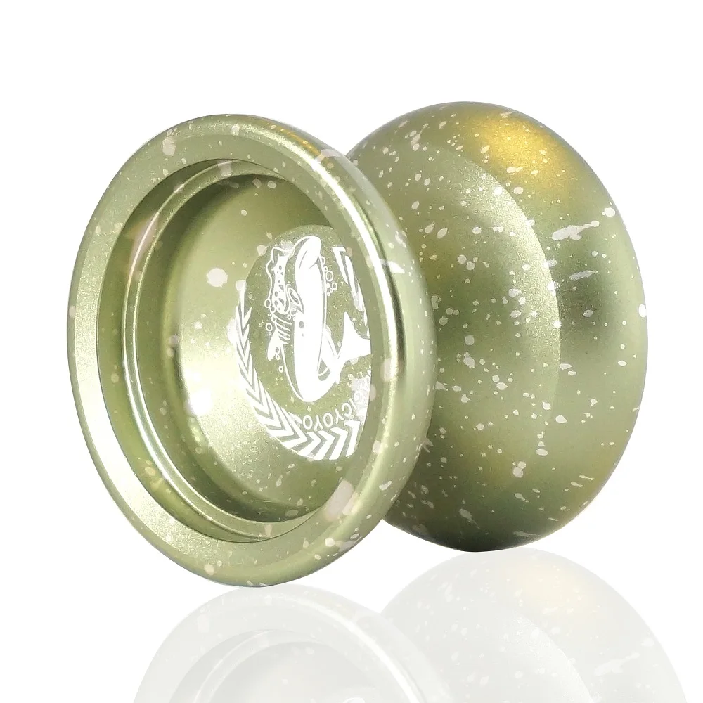 Green Silver Free Shipping Magic yoyo N12 Shark Honor Aluminum Alloy professional yo yo Hot Sales Diabolo and Kids Toys - Цвет: Green Silver