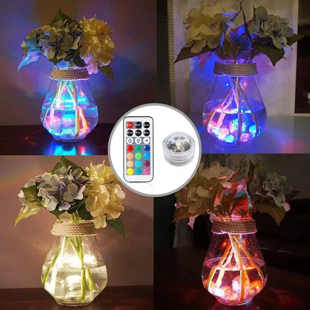 

LED Diamond Knob Diving Light Waterproof Remote Control Party Outdoor Lamp Garden Wedding Underwater Submersible Night Wire I7J8