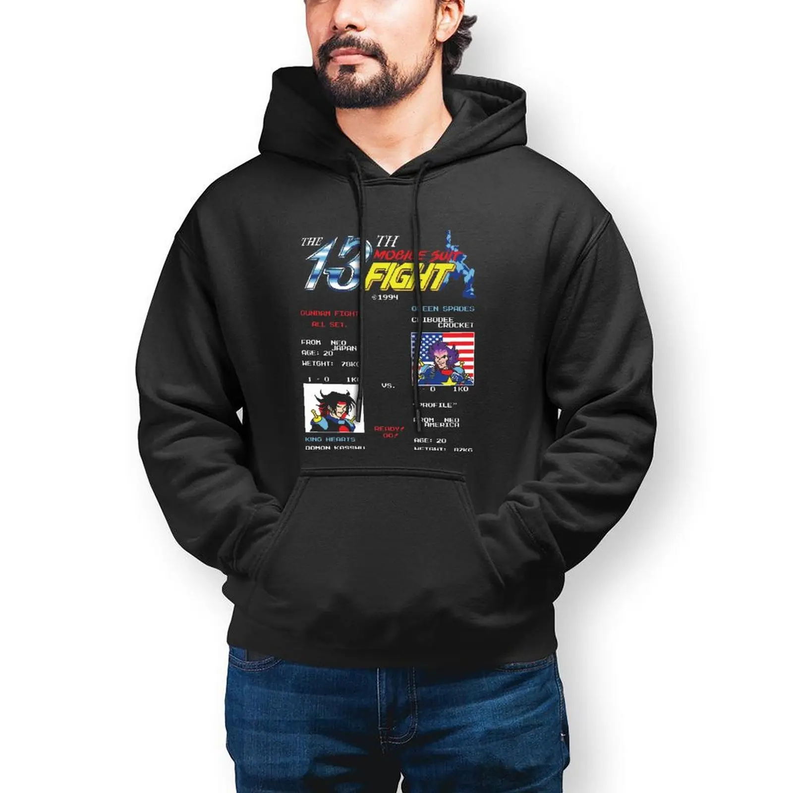

Bandai Gundam The 13th Fight! Hoodies Manga Cotton Loose Pullover Hoodie Big Warm Hoodie Mens