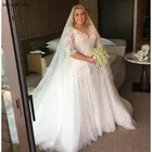 Свадебные платья 2021 размера плюс бальное платье, свадебные платья с короткими рукавами Vestidos de Novia gelinlik брак