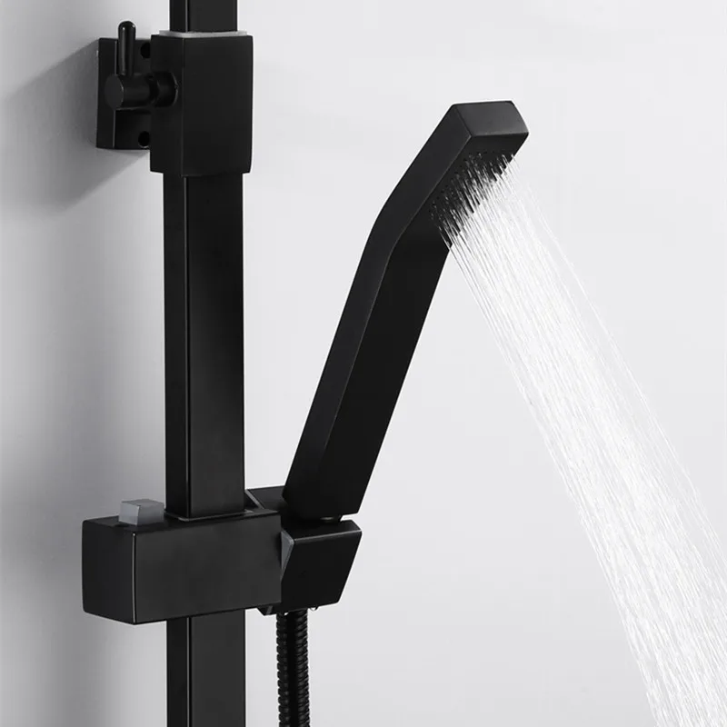 Смеситель для ванной комнаты черная бронзовая Душевая система термостатический