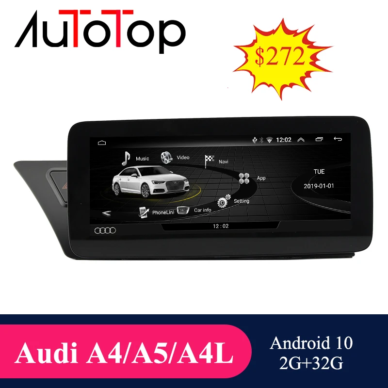 Автомагнитола AUTOTOP мультимедийный проигрыватель 2din на платформе Android 10 для A4 A5 S4 S5