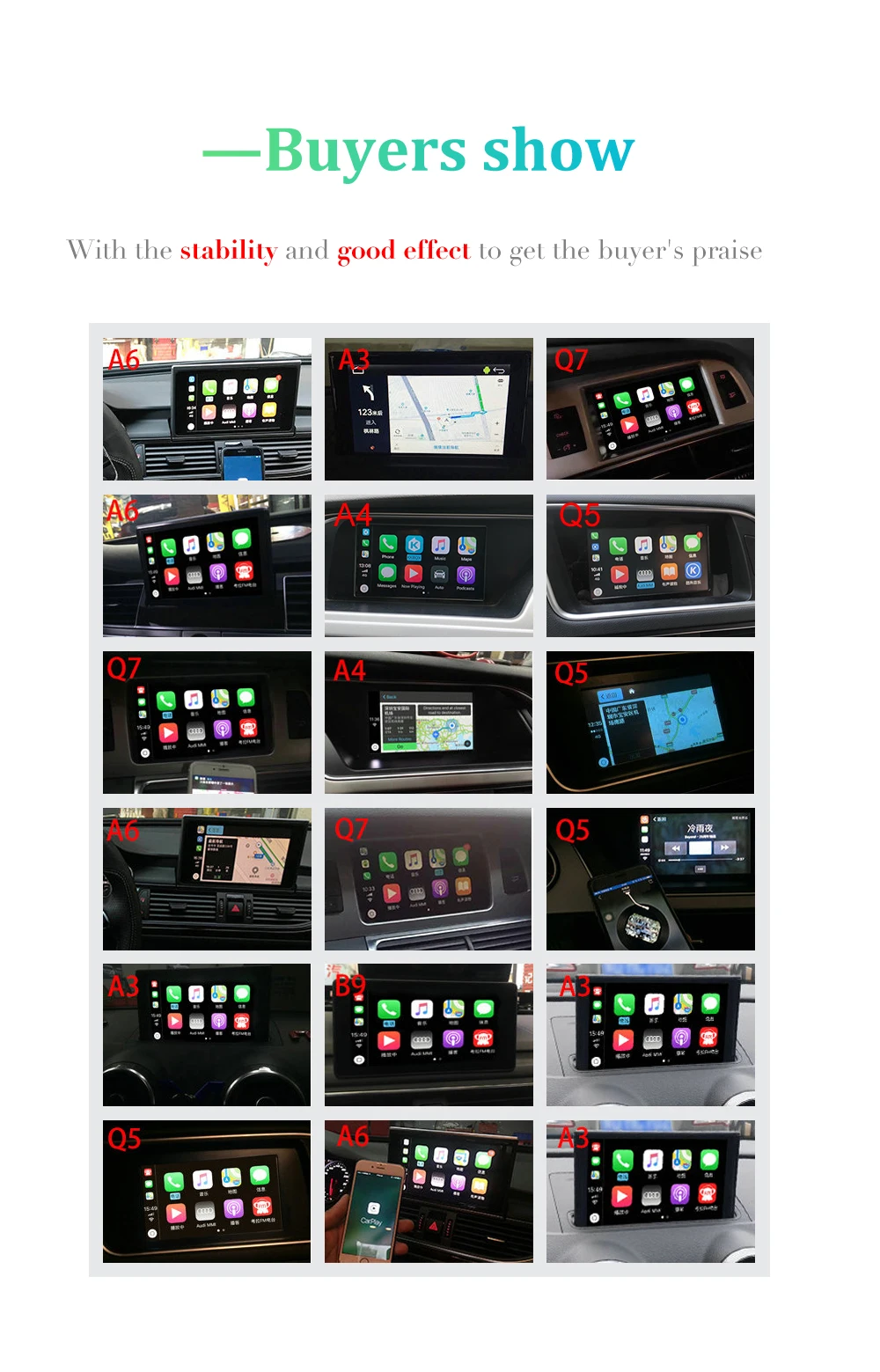 Carlinkit Wireless CarPlay Android Auto Retrofit kit for Audi MMI& No-MMI Original Screen Reverse image CarPlay Decoder