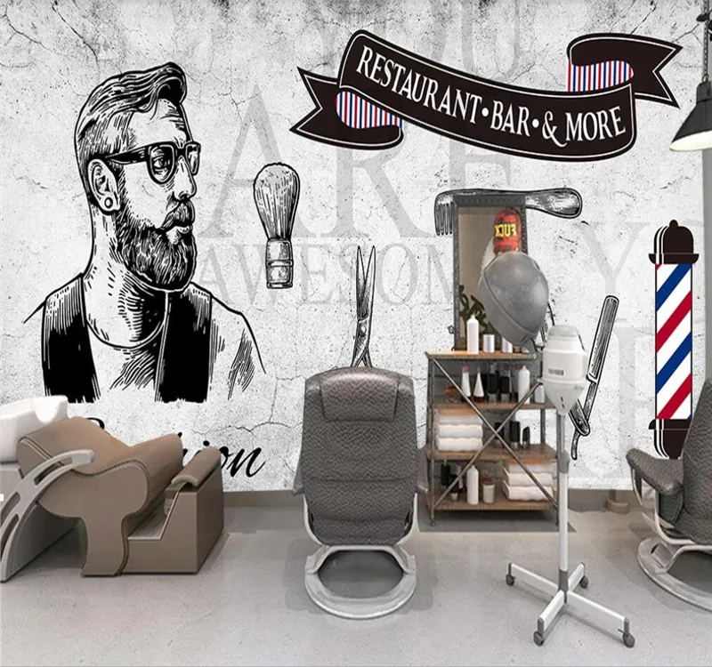 Настенная роспись на заказ в стиле ретро цементная стена ностальгическая волна