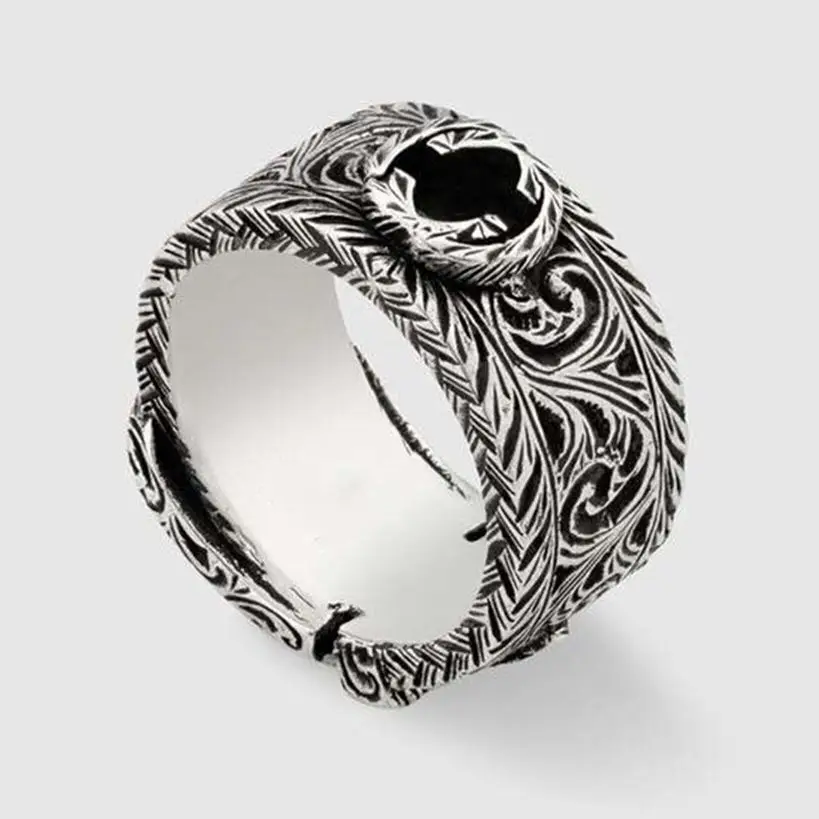 

Fashion personality, European and American hip-hop style, Sterling Silver retro ring