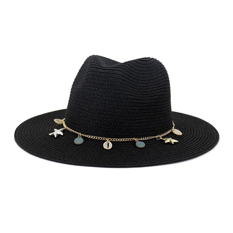 

Соломенная шляпа ручной работы для мужчин и женщин, уличная Панама от солнца с широкими полями, модная джазовая Кепка