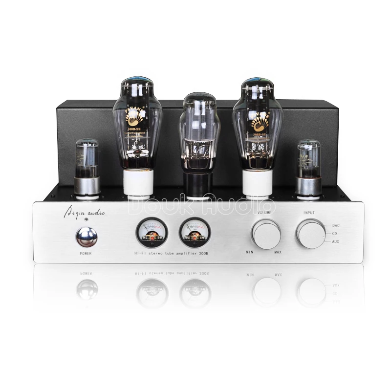 Douk аудио Hi-end PSVANE 300B Hi-Fi стерео ламповый усилитель чистого класса A Одиночный усилитель мощности 9 Вт* 2 ручной работы - Цвет: Серебристый