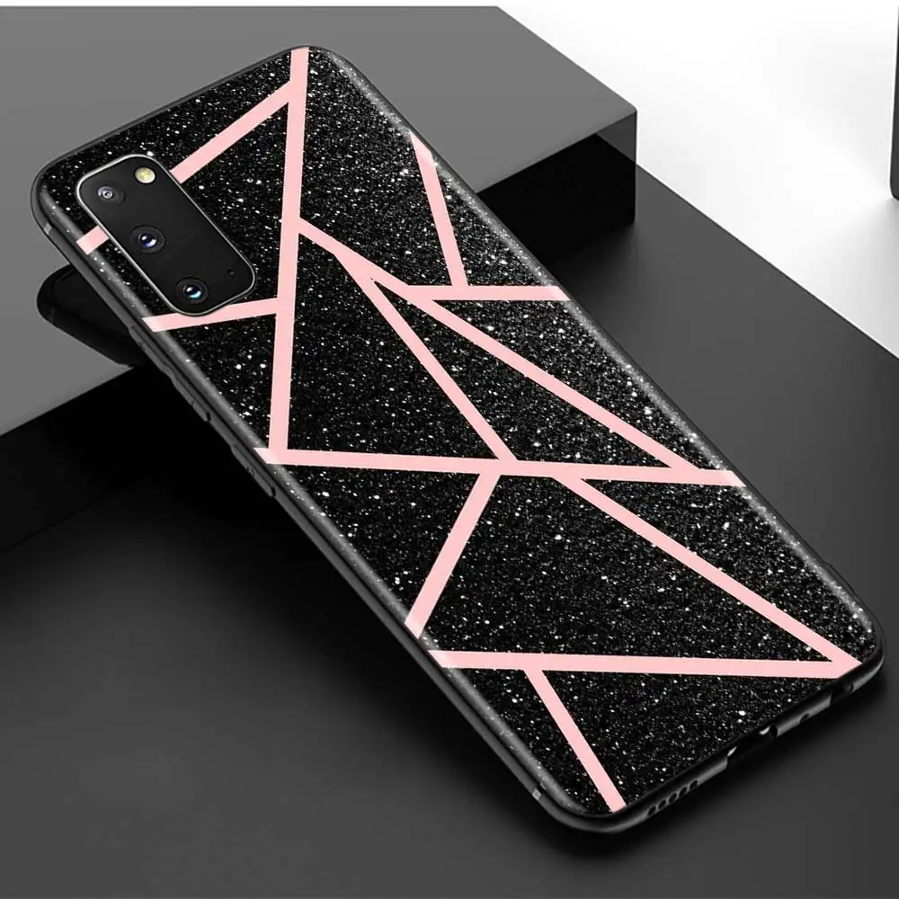 

Phone Case For Samsung Galaxy S21 S20 Ultra Plus FE S10 Lite S9 Silicone Cover Abstract Geometric Marble TPU Soft Shell
