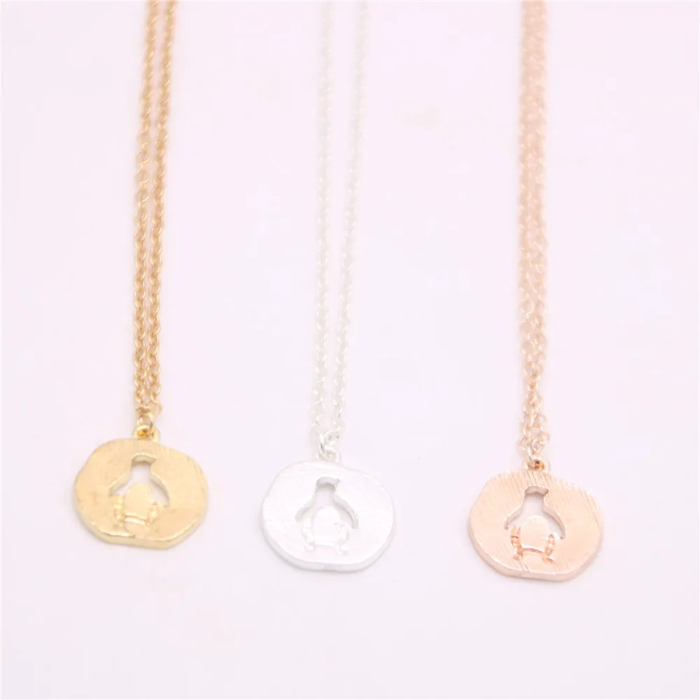 Модное ожерелье с пингвином красивый круглый наполовину полый Пингвин Подвески