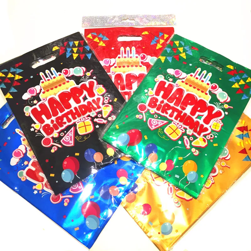 

2021 High Quality Aluminum Plastic Bag With Handle Kids Birthday Gift Bag Candy Snack Packaging Bags Anniversary Party Supplies