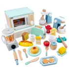 Детский кухонный тостер, Кофеварка, блендер, приготовление салатов, игрушки шеф-повара для девочек, детская миниатюрная кухня для ролевых игр