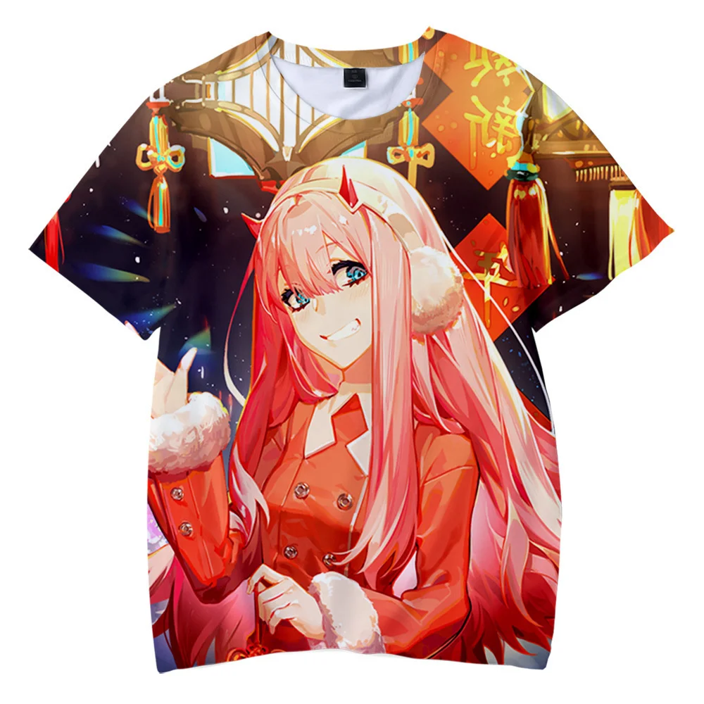 

Darling In The Franxx T-Shirts Anime Girl Zero Two 3D Printed Streetwear Men Women Fashion Oversized T Shirt Harajuku Tees Tops