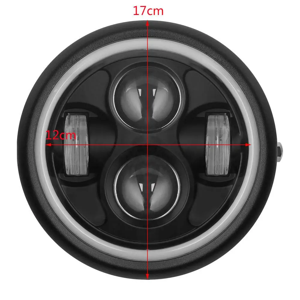 Черный Ретро 6 5 &quotдюймовый мотоцикл светодиодный фара кафе гонщик универсальная