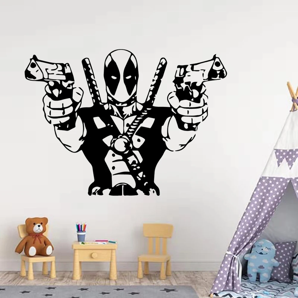 

Cool deadpool Wall Sticker Vinyl Decor For Living Room Bedroom Removable Decoration Wall Decals muursticker