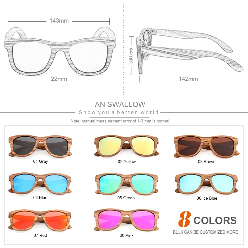 Солнцезащитные очки Мужские/Женские в стиле ретро с деревянными линзами