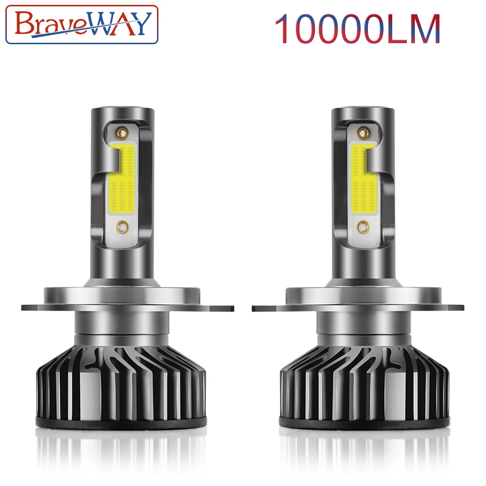 

BraveWay Car Mini Canbus lampada H4 H7 LED Car Headlight 12V 10000LM 6500K H11 LED Lamp H7 H1 H8 H9 H4 Light Bulb for Motorcylce