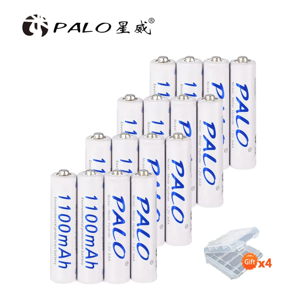 16pcs battery Palo Быстрая зарядка AA AAA C D зарядное устройство с ЖК-дисплеем USB быстрое зарядное устройство с 1,2 в Ni-MH AAA аккумуляторная батарея для игрушек mp4 - Цвет: 16pcs battery