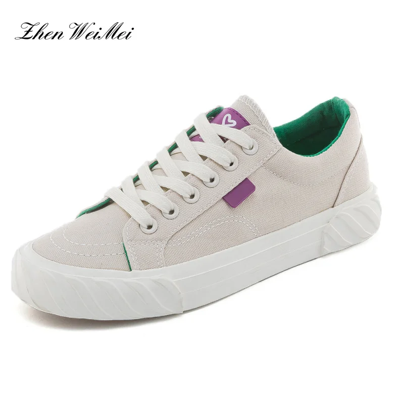 Новинка Осенняя модная женская обувь парусиновая Обувь На Шнуровке мужские и