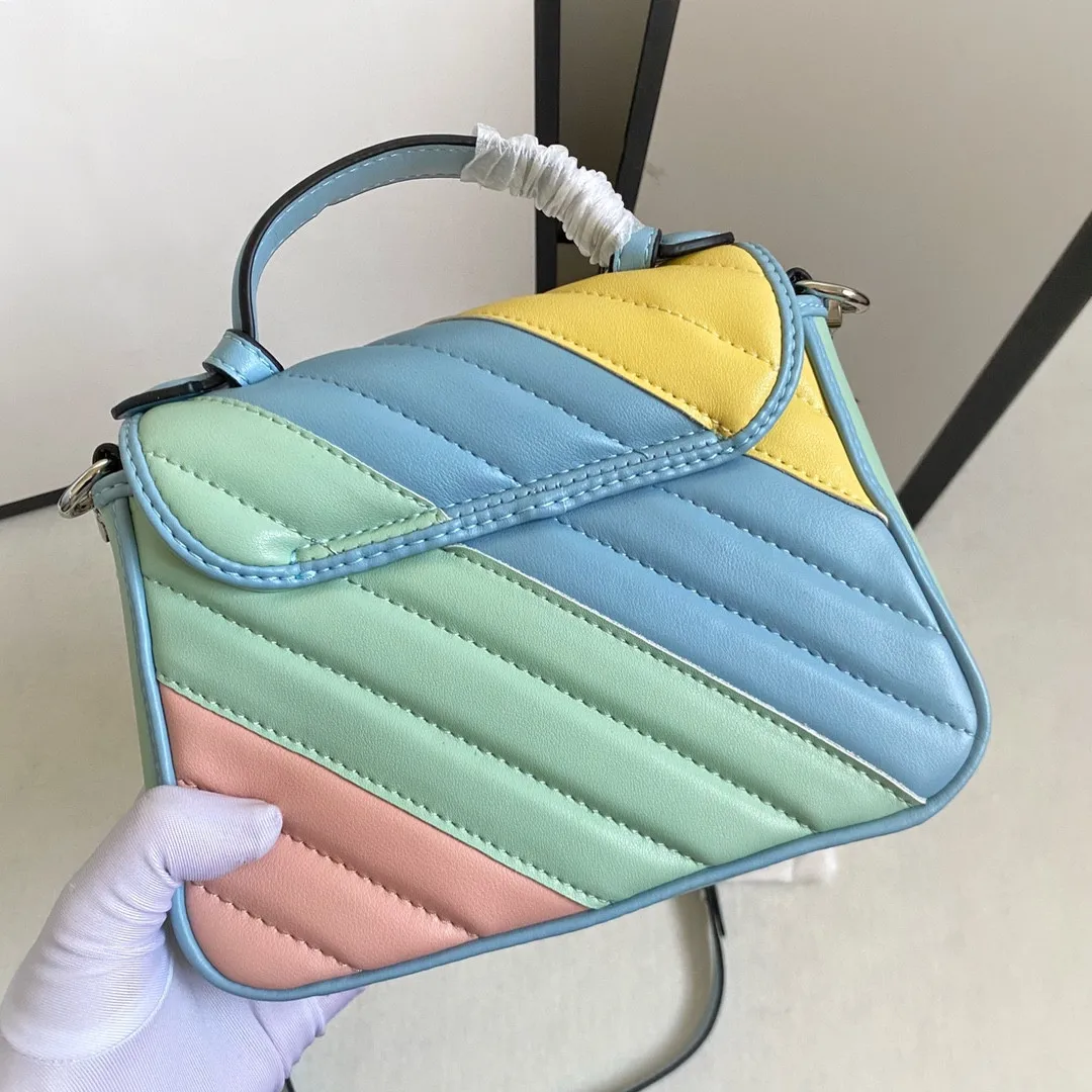 

2021 Macaron Fashion Handbags Women Shoulder Bags Genuine Leather Famous Brand Crossbody Bag