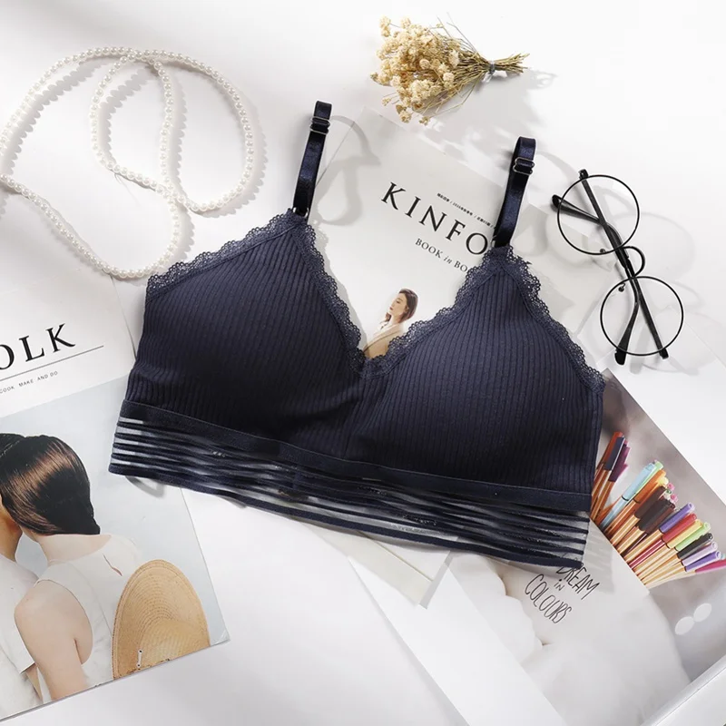 

2019 Fashion Wire Free Bras Sexy Lingerie Cotton Bralette Underwear Women Seamless Push Up Bra #25