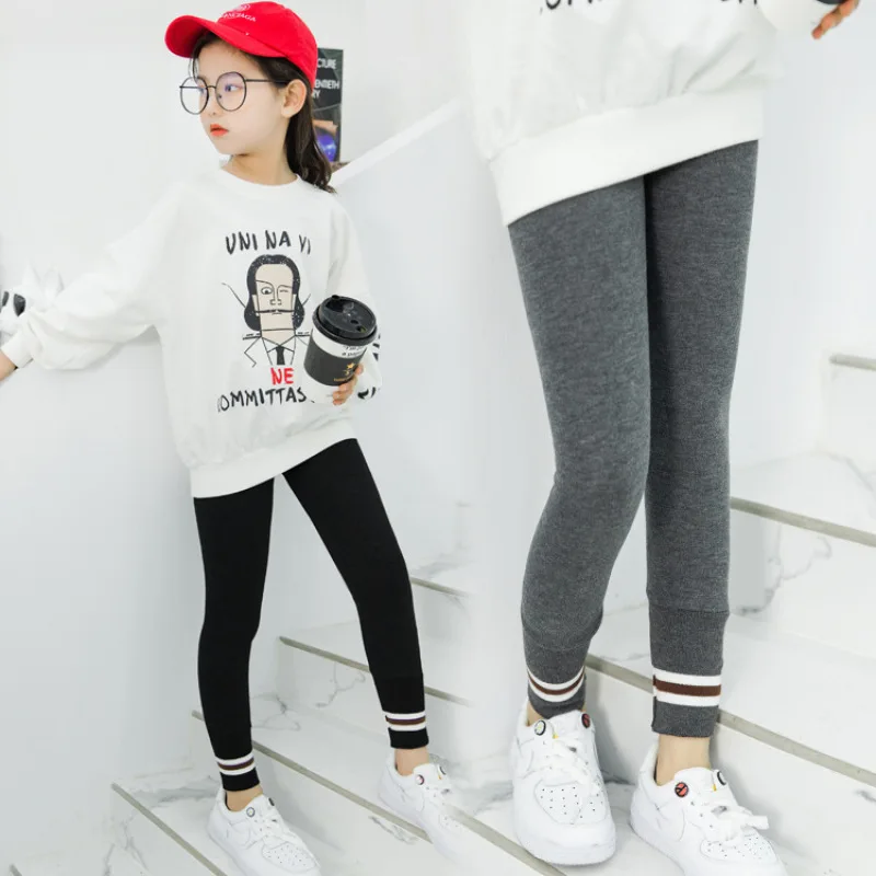 Детские эластичные леггинсы для девочек осенне-весенние облегающие штаны в