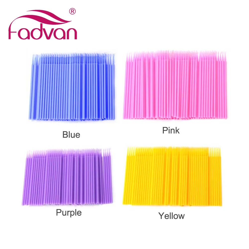 200 шт. Микро Кисти для макияжа тампоны наращивания накладных ресниц щетка очистки