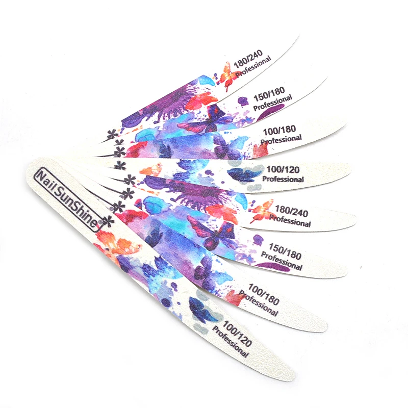 

20 шт./лот Bufferfly деревянные пилки для ногтей шлифовальный буфер 100/150/180/240 профессиональные деревянные пилки для дизайна ногтей Маникюрные Инс...