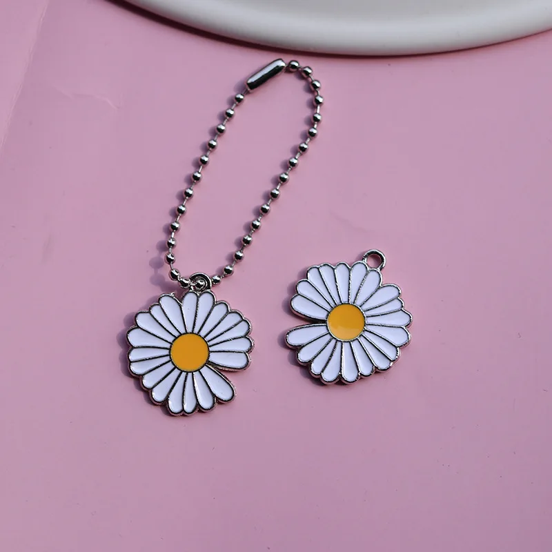 

10pcs/lot Flower 25.2*26.7mm Diy Deisgn Enamel Charm for Jewelry Making Earring Bracelet or Necklace Charms